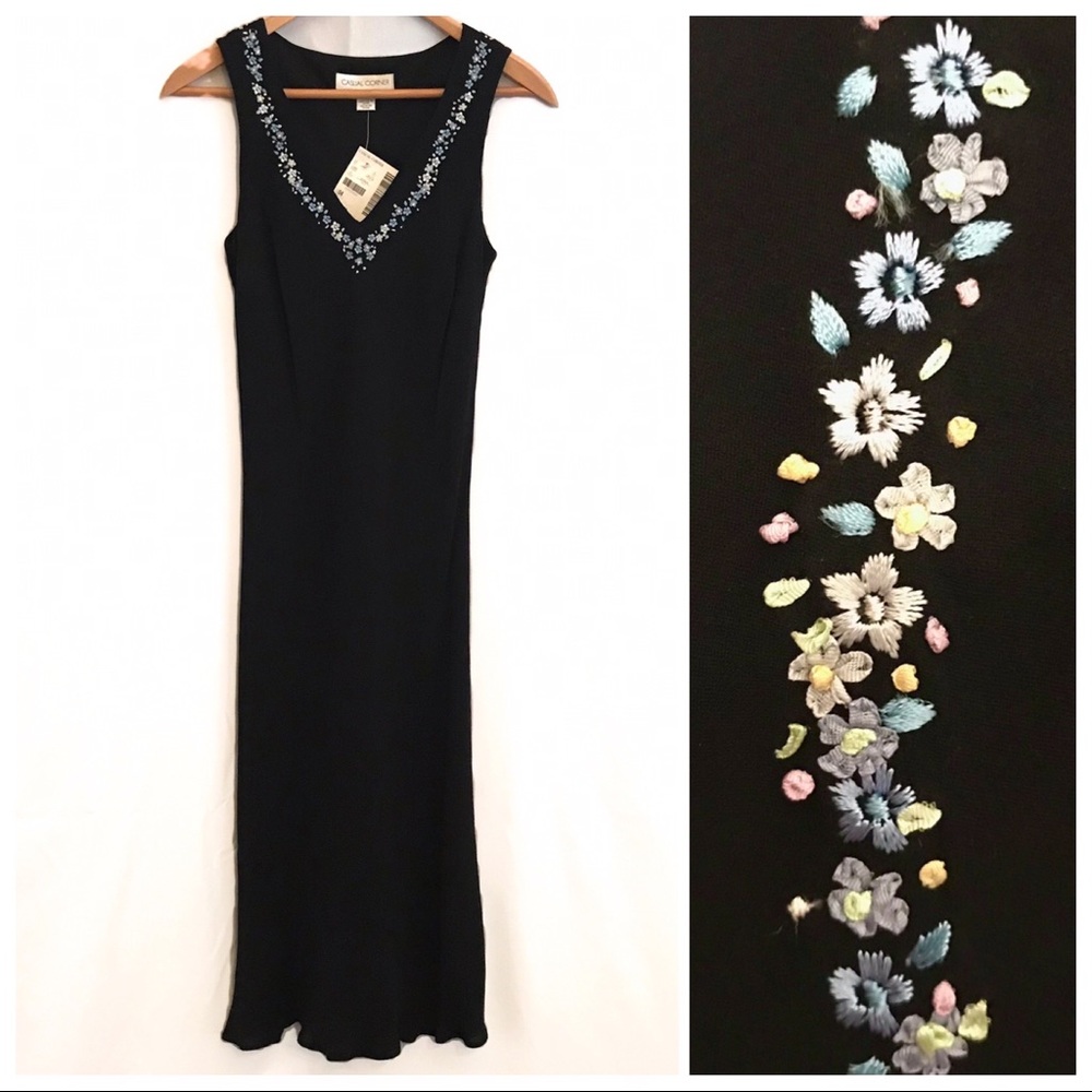 Casual Corner Elegant Black Silk Dress 4